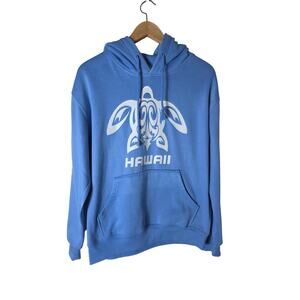 HAWAII Sky Blue Sea Turtle Soft Sporty Active Pullover Hoodie SZ M